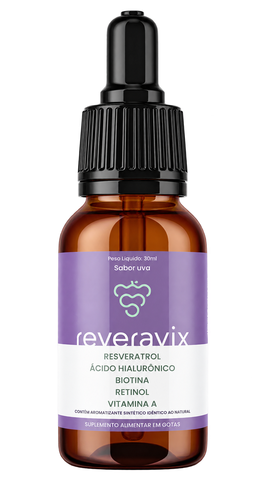 Frasco Reveravix de 30 mL com conta-gotas